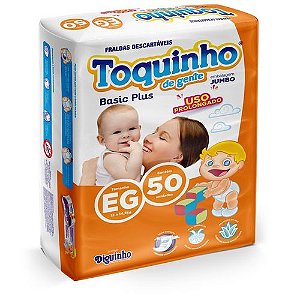 FRALDA TOQUINHO BASIC PLUS JUMBO EG C/50 UNIDADES