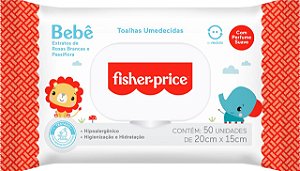 TOALHA UMEDECIDA FISHER PRICE COM PERFUME C/50 FOLHAS