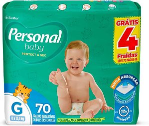 FRALDA PERSONAL BABY PROTECT & SEC G C/70 UNIDADES