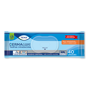TOALHA UMEDECIDA TENA DERMACARE ADULTO C/40 UNIDADES