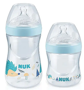 KIT MAMADEIRA NUK ESSENCE SMART FLOW ANTICÓLICA AZUL C/2 TAMANHOS