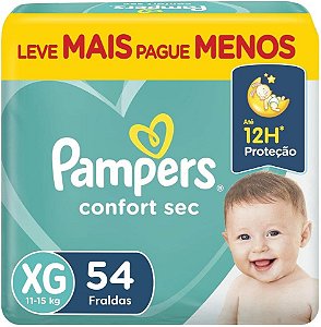 FRALDA PAMPERS CONFORT SEC XG C/54 UNIDADES