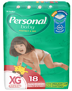 FRALDA PERSONAL BABY PROTECT & SEC XG C/18 UNIDADES