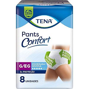 FRALDA GERIÁTRICA TENA PANTS CONFORT ROUPA ÍNTIMA G/EG C/08 UNIDADES