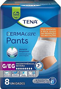 FRALDA GERIÁTRICA TENA PANTS DERMACARE ROUPA ÍNTIMA G/EG C/08 UNIDADES