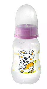 MAMADEIRA PITUCA COELHO BICO REDONDO SILICONE ROSA 150ML