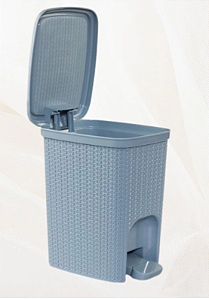 LIXEIRA PLASUTIL TRAMA C/ PEDAL AZUL 7 LITROS