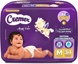 FRALDA CREMER ECONÔMICA M 34 UNIDADES