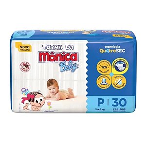 FRALDA TURMA DA MONICA JUMBO P C/30 UNIDADES