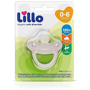 CHUPETA LILLO SOFT DIVERTIDA GLOW 100% SILICONE ANATÔMICA TAMANHO 0+ NEUTRA