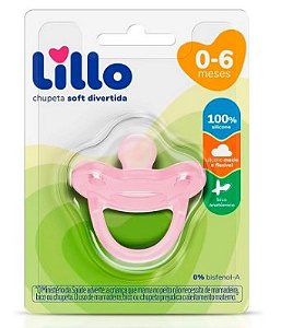 CHUPETA LILLO SOFT DIVERTIDA 100% SILICONE ANATOMICA TAMANHO 0+ - ROSA