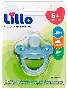 CHUPETA LILLO SOFT DIVERTIDA 100% SILICONE ANATÔMICA TAMANHO 6+ - AZUL