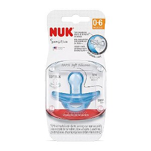 CHUPETA NUK SENSITIVE SOFT 100% SILICONE ORTODÔNTICA 0+