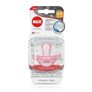 CHUPETA NUK SENSITIVE SOFT 100% SILICONE ROSA 0+