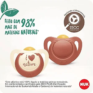 KIT COM 2 CHUPETAS NUK FOR NATURE LATEX 6+