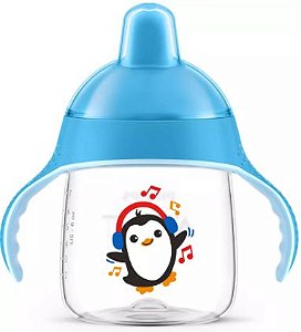 COPO PINGUIM BICO RÍGIDO 12m+ AVENT AZUL 260ML