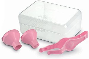 KIT ESTERILIZADOR DE MAMADEIRAS P/ MICRO-ONDAS ADOLETA ROSA BEBÊ