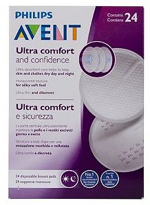 ABSORVENTE DESCARTAVEL PARA SEIOS AVENT 24 UNIDADES