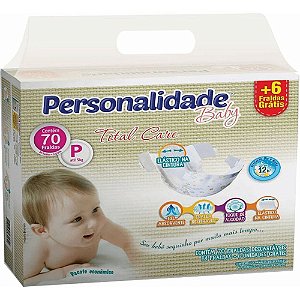 FRALDA PERSONALIDADE BABY TOTAL CARE P C/70 UNIDADES