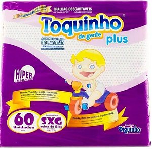 FRALDA TOQUINHO PLUS HIPER SXG C/60 UNIDADES