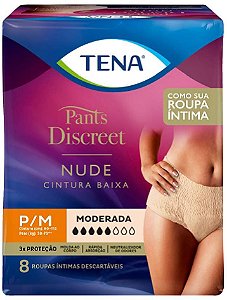 ROUPA ÍNTIMA TENA PANTS DISCREET NUDE P-M C/8 UNIDADES