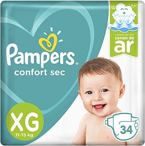 FRALDA PAMPERS CONFORT SEC XG C/34 UNIDADES