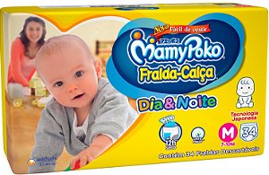 FRALDA CALÇA MAMYPOKO DIA&NOITE JUMBO M C/34 UNIDADES