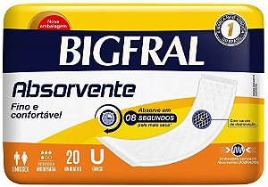 ABSORVENTE BIGFRAL UNISSEX ÚNICO C/20 UNIDADES