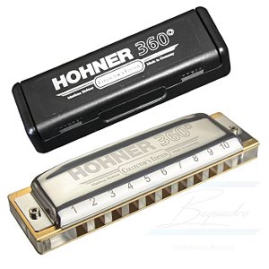 Gaita Hohner 360 Box Dó C Com Estojo