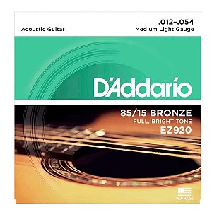Encordoamento Violão Aço .012 D'Addario EZ-920 Bronze 85/15