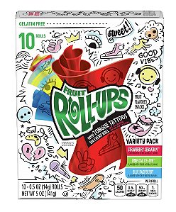 Fruit Roll-Ups Fruit Flavored Snakcs Variety Pack - 10 unidades