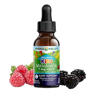 Spring Valley Kid’s Melatonin Liquid Dietary Supplement, 1mg, Berry Flavor