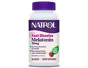 Natrol Sleep Melatonin Fast Dissolve Tablets, Strawberry Flavor, 10mg,