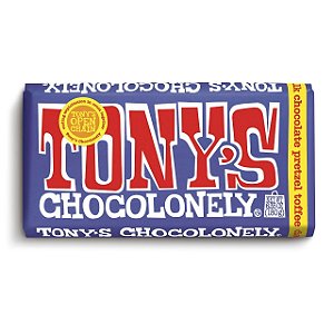 Tony's Chocolonely Dark Milk Chocolate Bar with Pretzel and Toffee