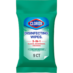 Clorox Disinfecting Wipes on the Go Bleach Free Travel Wipes, Fresh Scent