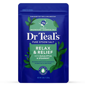 Dr Teal's Epsom Salt Magnesium Soak, Relax & Relief with Eucalyptus & Spearmint