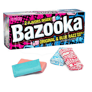 Bazooka Original & Blue Razz Bubble Gum - 10 Piece