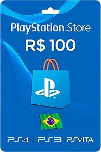 Cartão PSN PSN R$ 100 REAIS PS4 PLAYSTATION NETWORK BRASIL