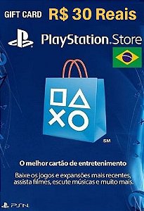 PSN CARD  CARTÃO PSN R$ 30 REAIS PLAYSTATION NETWORK BRASIL