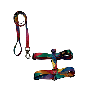 Peitoral H + Guia Pet- Todos os Tamanhos- Reforçada- Outdoor- Todos os Tamanhos