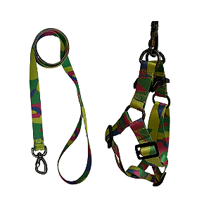 Peitoral Americana + Guia Pet- Todos os Tamanhos- Reforçada- Outdoor- Todos os Tamanhos