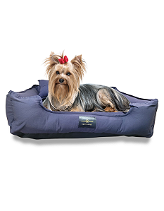 Cama Pet- M- 100% Algodão- Brim- Azul- Tradicional