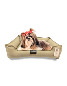 Cama Pet- M- 100% Algodão- Brim- Caqui- Tradicional