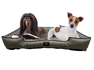 Cama Pet- Gigante G- Impermeável- Nylon- Cinza- Dupla
