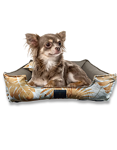 Caminha Pet Cachorro & Gato- P- Impermeável- Acquablock- Marrom Folhas