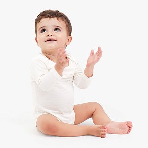 GUARDIÃO CO- BODY BEBÊ MANGA LONGA- TAMANHO GG- 100% ALGODÃO- BRANCO