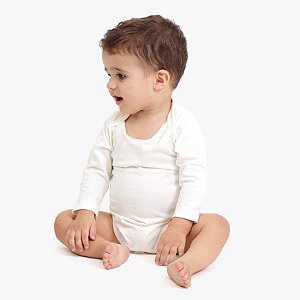 GUARDIÃO CO- BODY BEBÊ MANGA LONGA- TAMANHO RN- 100% ALGODÃO- BRANCO