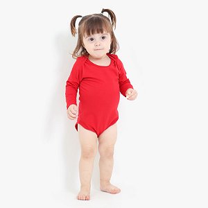 GUARDIÃO CO- BODY BEBÊ MANGA LONGA- TAMANHO RN- 100% ALGODÃO- VERMELHO