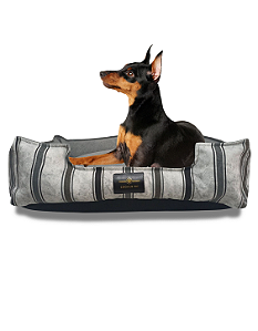 Cama Pet- P- Impermeável- Malaga- Branco Listrado