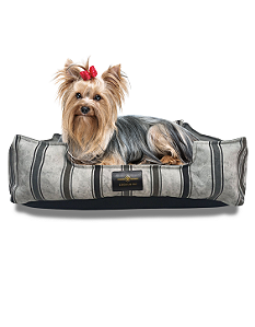 Cama Pet- M- Impermeável- Malaga- Branco Listrado